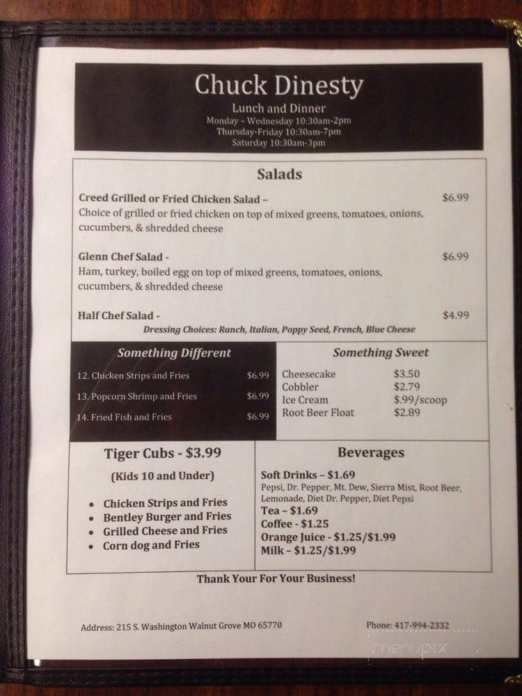 Chuck Dinesty - Walnut Grove, MO menu_pic