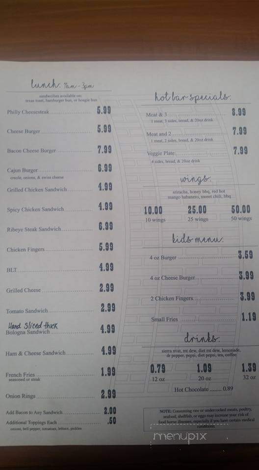 Crooked Chimney Restaurant - Crane Hill, AL menu_pic
