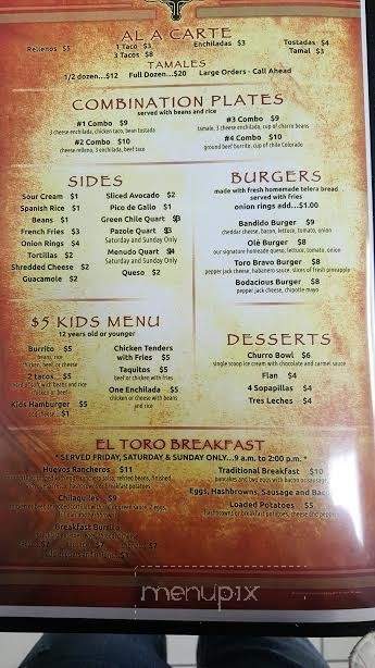 El Toro Mexican Cantina - Casper, WY menu_pic