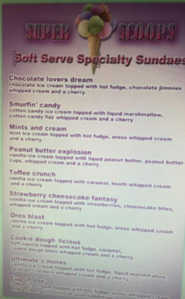 Super scoops - Warren, RI menu_pic