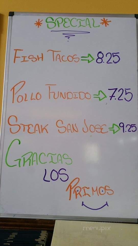 Los Primos Mexican Restaurant - Celina, TN menu_pic