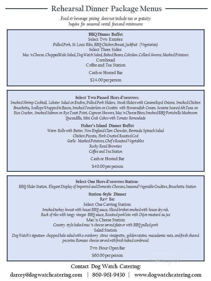Dog Watch BBQ - Stonington, CT menu_pic