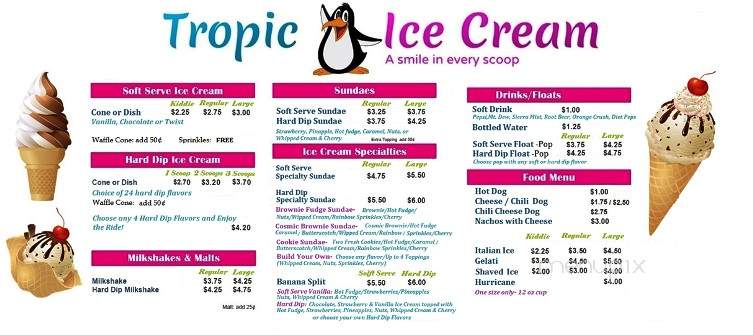 Tropic Ice Cream - Cape Canaveral, FL menu_pic