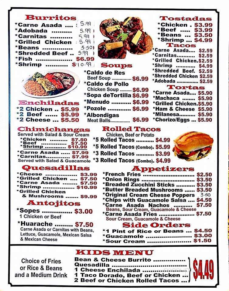 Mexico Lindo - San Diego, CA menu_pic