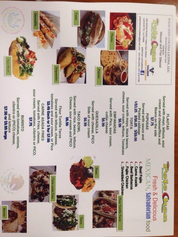 Polechan Cocina Latina - Lafayette, LA menu_pic