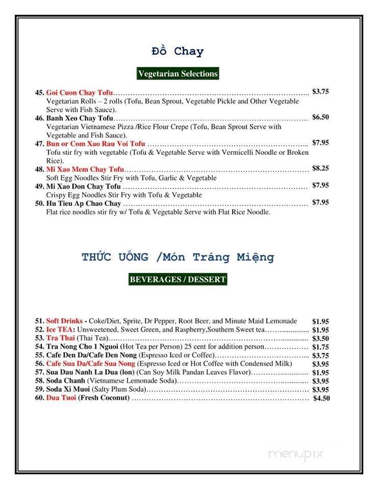 Pho Viet Nam - Mesa, AZ menu_pic