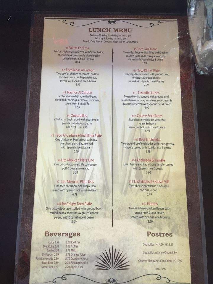 Herradura Mexican Grill - Houston, TX menu_pic