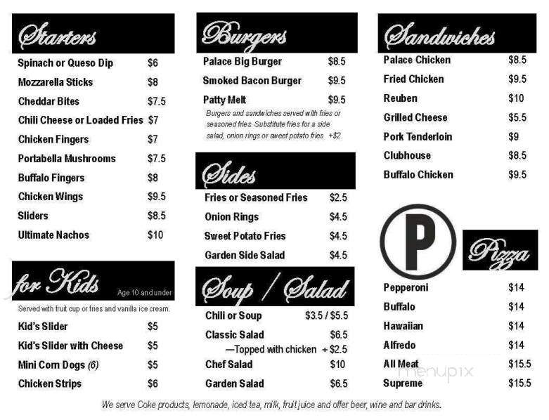 The Palace Neighborhood Bar and Grill - Concordia, MO menu_pic