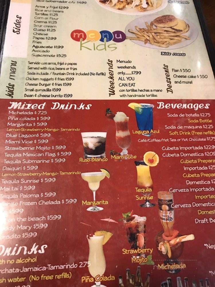 Valle Grullense Bar & Grill - Hanford, CA menu_pic