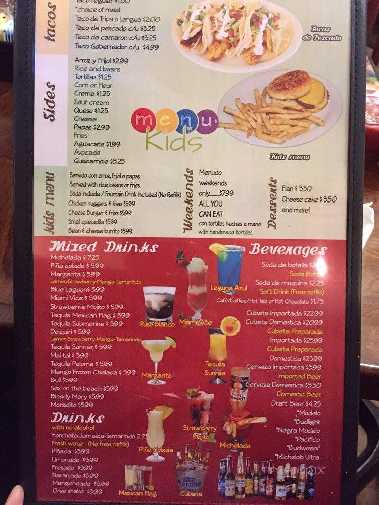 Valle Grullense Bar & Grill - Hanford, CA menu_pic