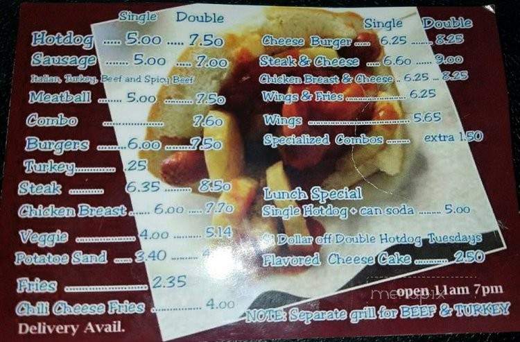 TJ's World Famous Italian Style Hot Dogs & Sausages - Newark, NJ menu_pic
