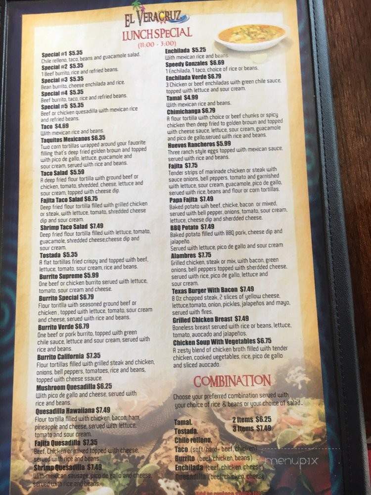 El Veracruz - Corinth, MS menu_pic
