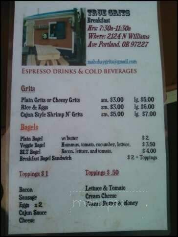 Mabuhay and True Grits - Portland, OR menu_pic