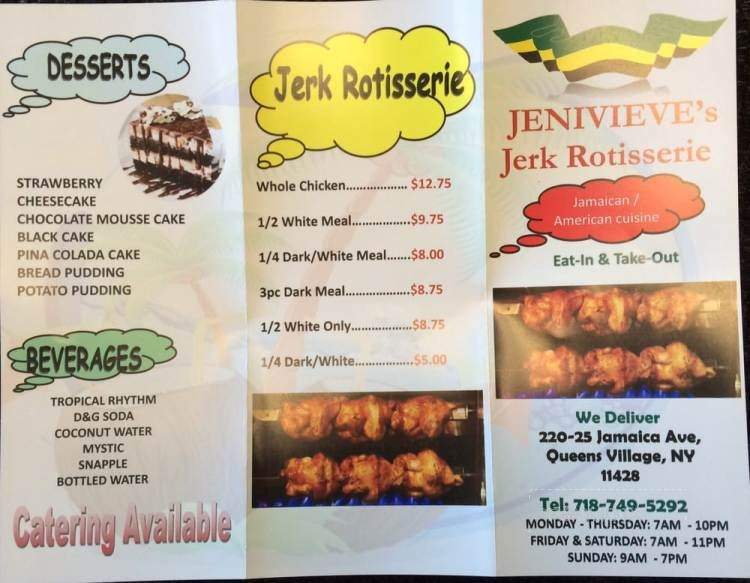 Jenivieve's Jerk Rotisserie - Queens Village, NY menu_pic