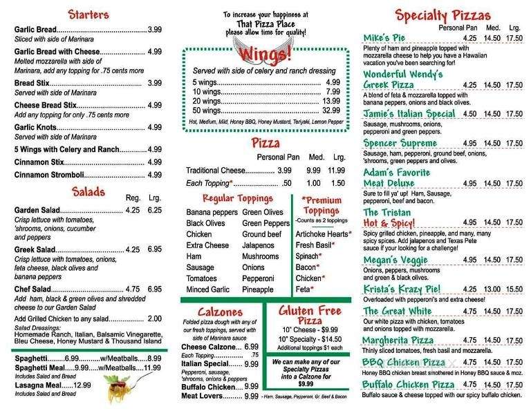That Pizza Place II - Madison, GA menu_pic