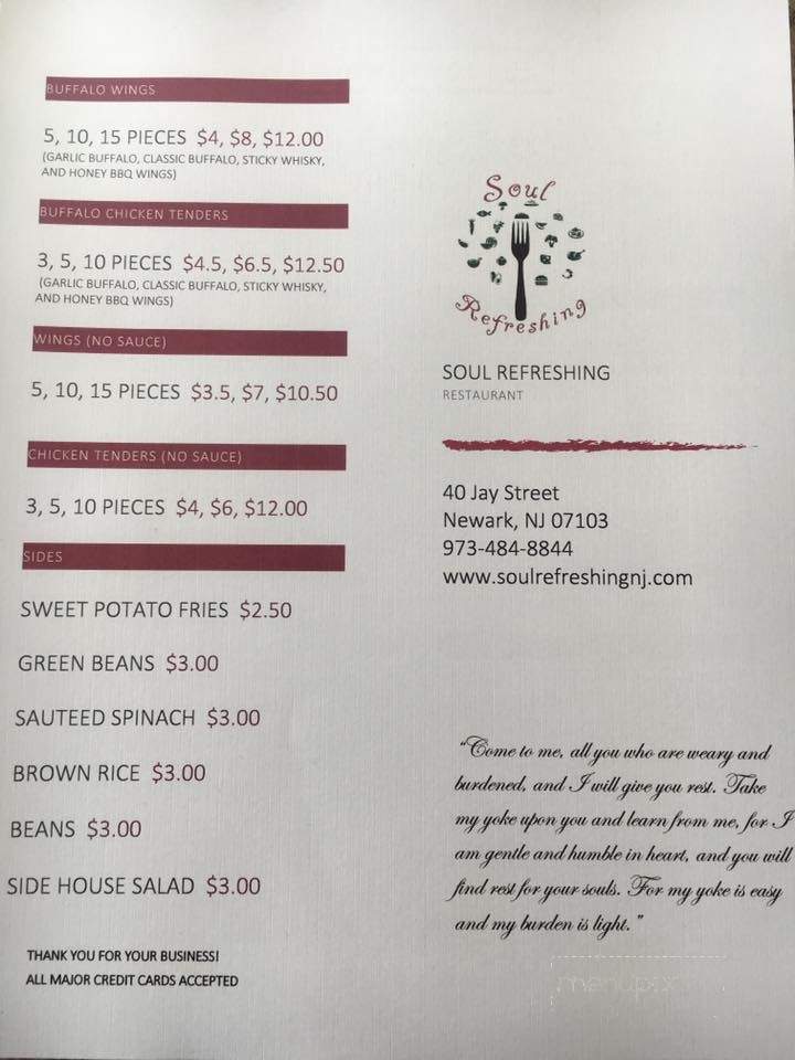 Soul Refreshing - Newark, NJ menu_pic
