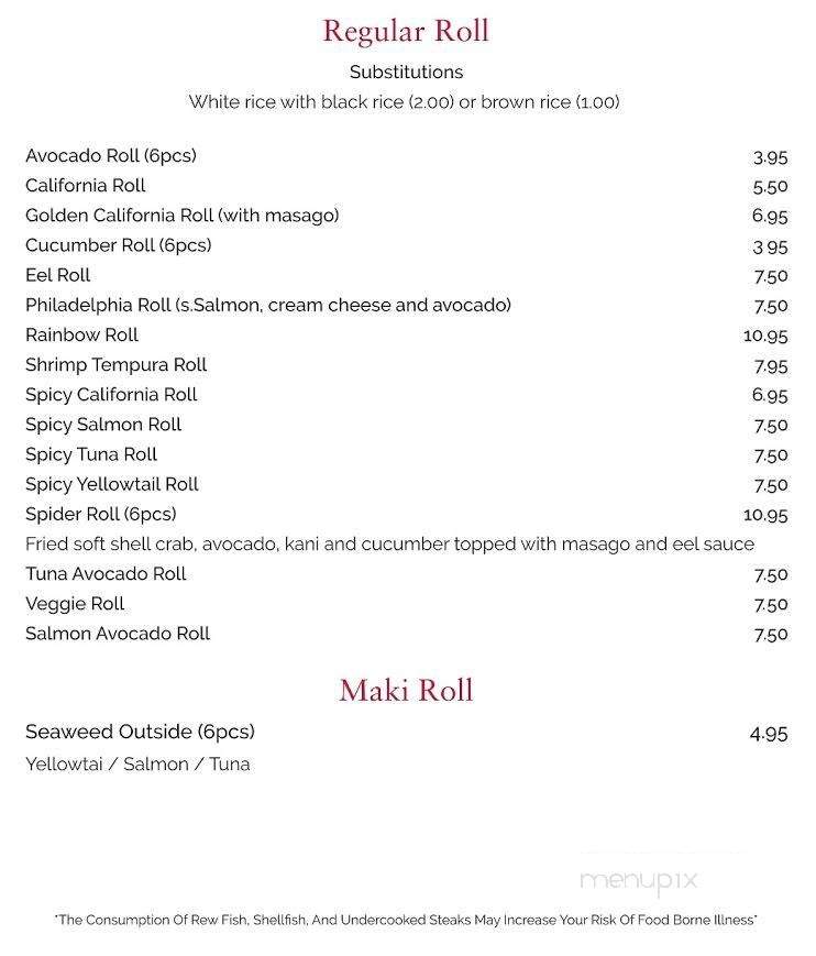 Sushi Heeya - Flowery Branch, GA menu_pic