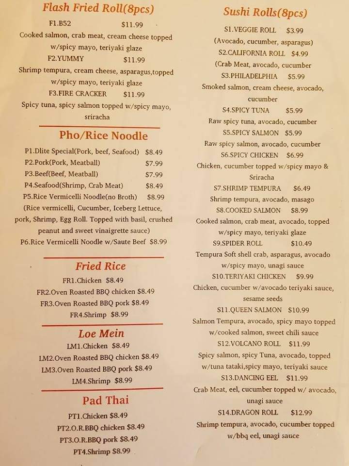 Delight Asian Cafe & Bakery - Clarkesville, GA menu_pic