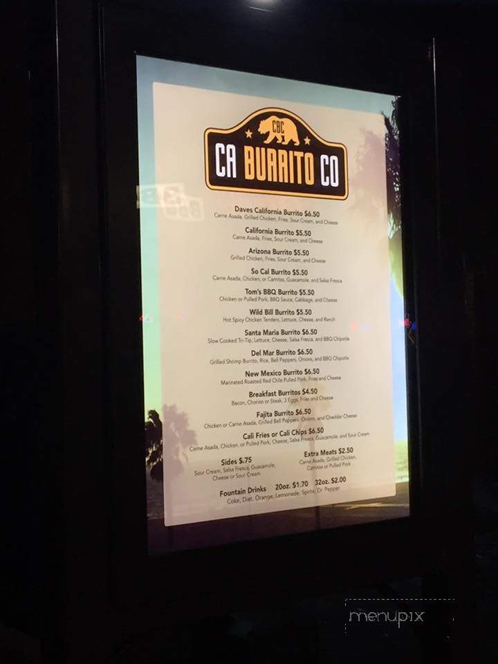 California Burrito Company - San Diego, CA menu_pic