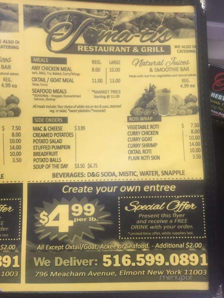Toma-tis Restaurant & Grill - Elmont, NY menu_pic