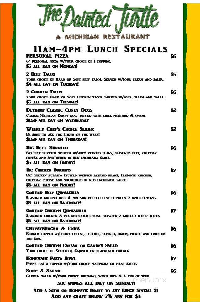 The Painted Turtle - Saint Clair Shores, MI menu_pic