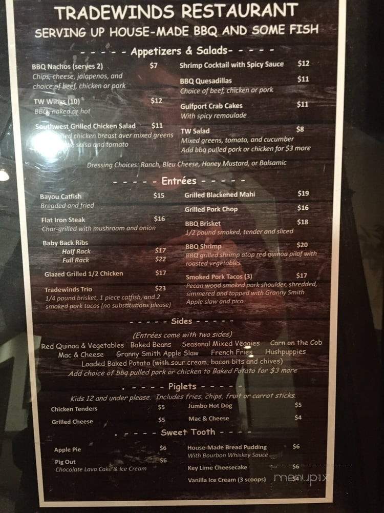 Tradewinds Lakeside Restaurant - Bloomington, IN menu_pic
