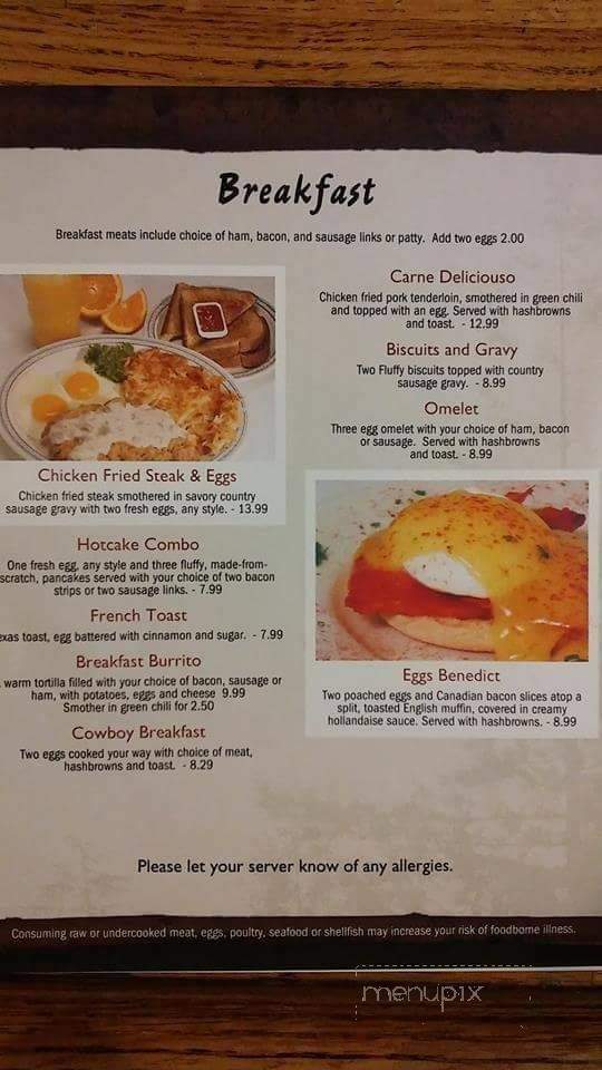 Rock Bottom Steakhouse - Glenrock, WY menu_pic