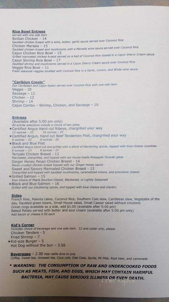 At the Tracks Restaurant - Lula, GA menu_pic