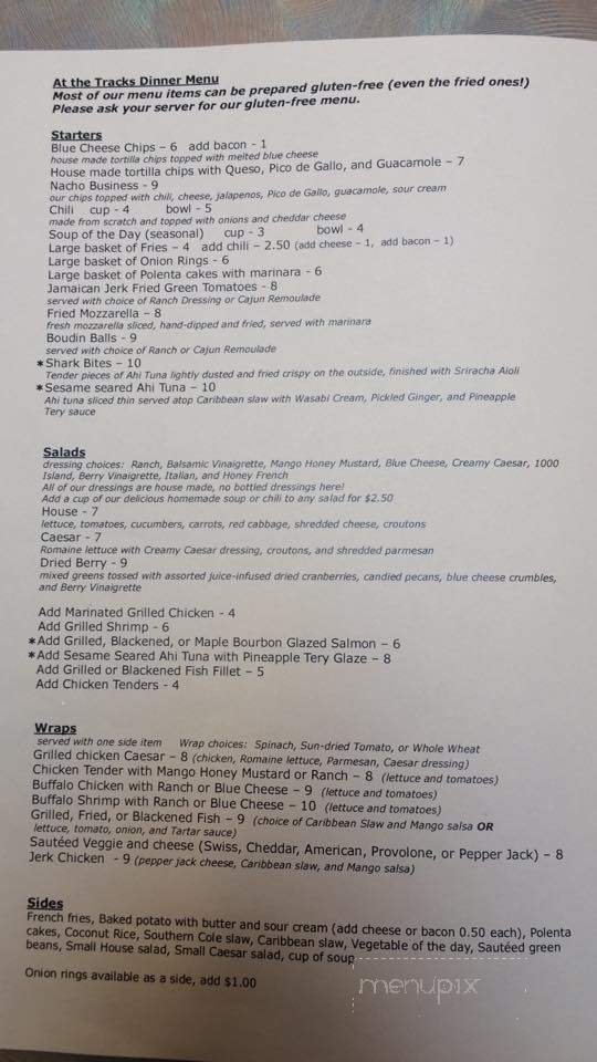 At the Tracks Restaurant - Lula, GA menu_pic