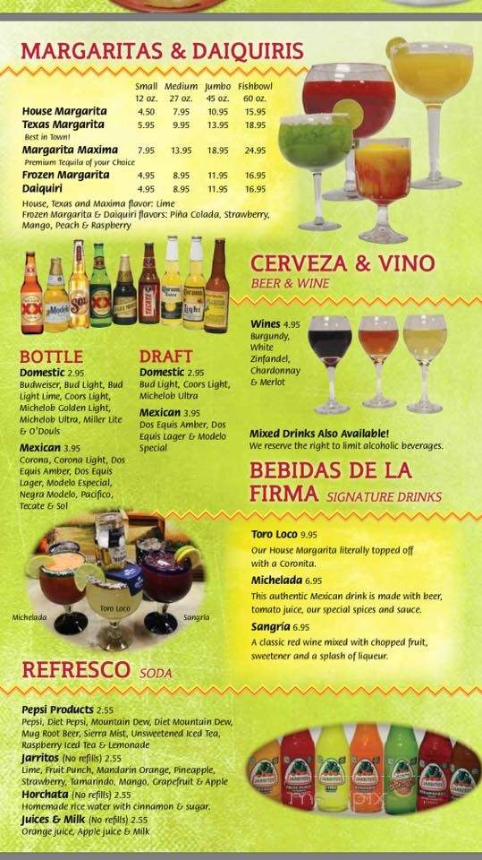 Charras and Tequila - Devils Lake, ND menu_pic