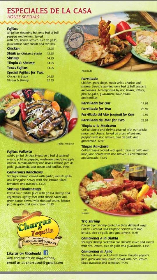 Charras and Tequila - Devils Lake, ND menu_pic