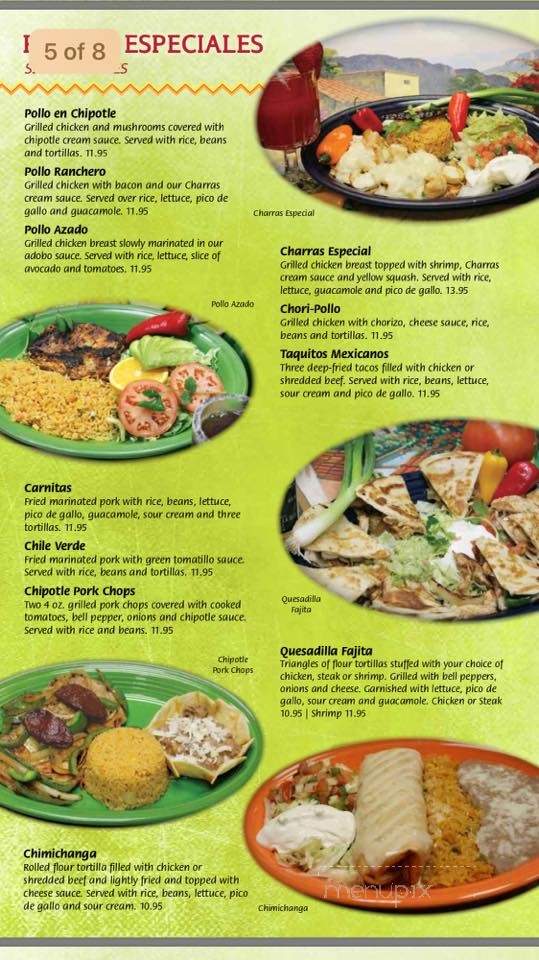 Charras and Tequila - Devils Lake, ND menu_pic