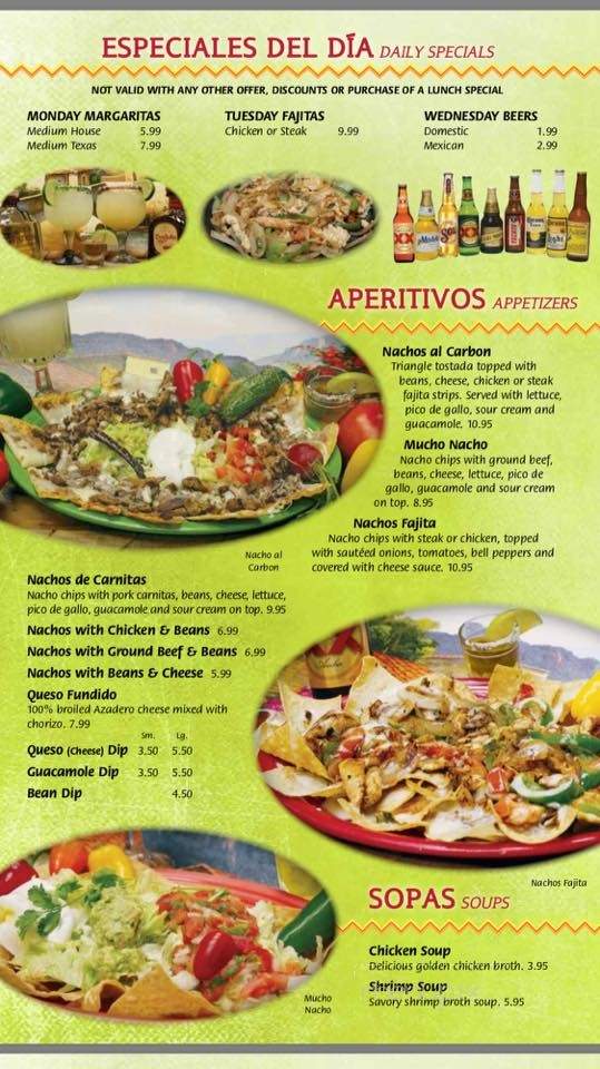 Charras and Tequila - Devils Lake, ND menu_pic