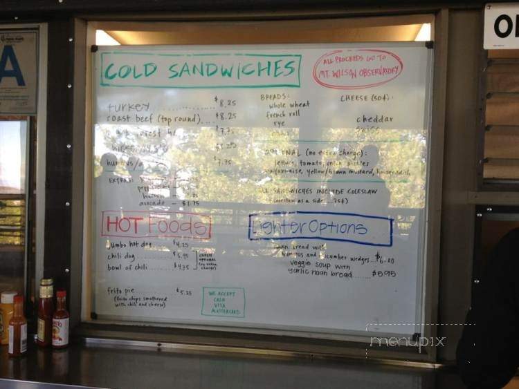 Cosmic Cafe - Mt Wilson, CA menu_pic