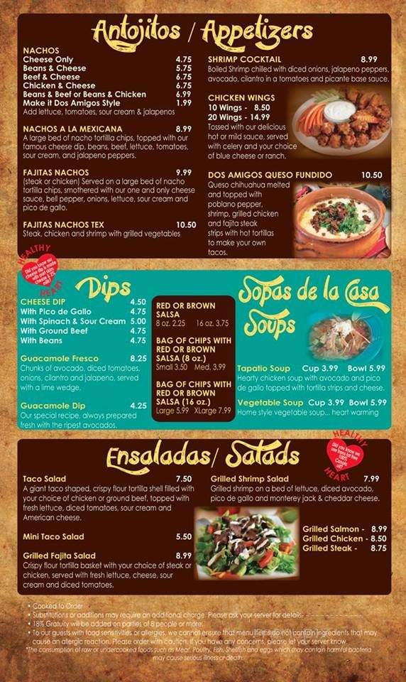 Dos Amigos - Madison, GA menu_pic