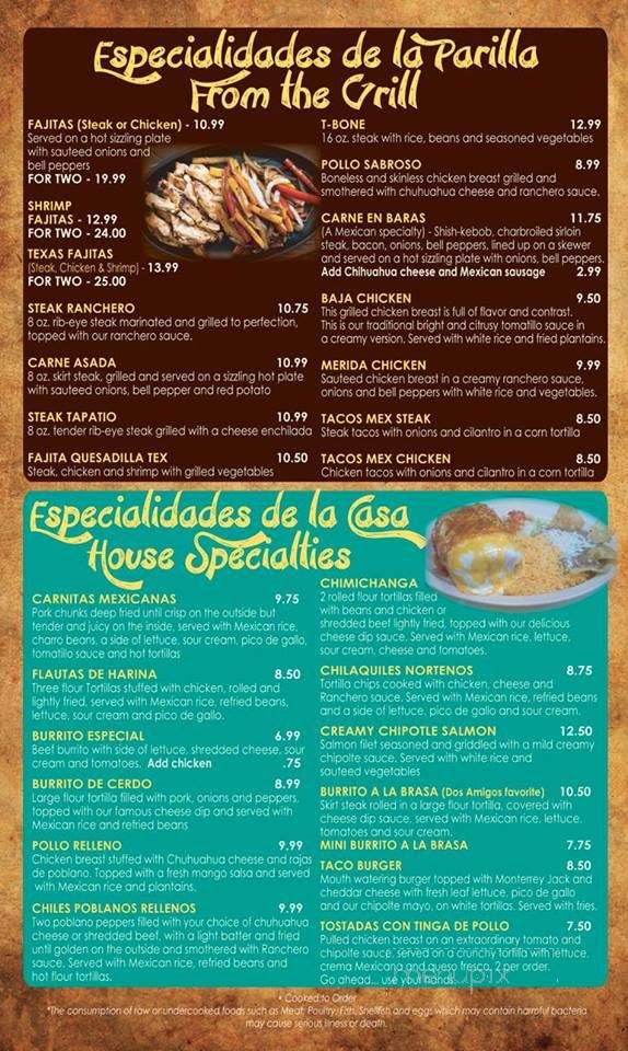 Dos Amigos - Madison, GA menu_pic