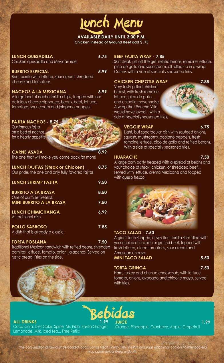 Dos Amigos - Madison, GA menu_pic