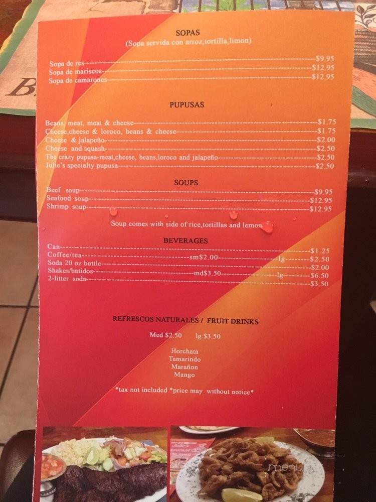 Julie's Restaurant - Inwood, NY menu_pic