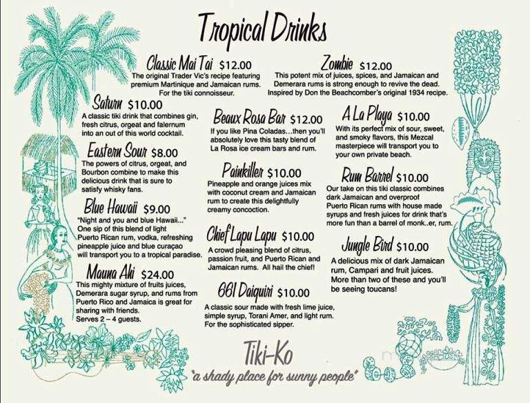 Tiki-Ko - Bakersfield, CA menu_pic