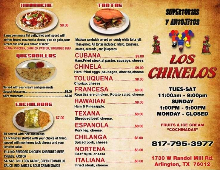 Super Tortas Y Antojitos Los Chinelos - Arlington, TX menu_pic