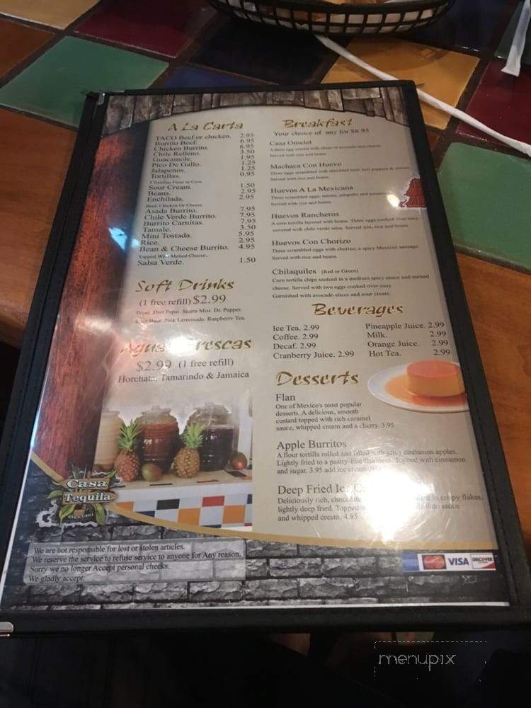 Casa Tequila Bar & Grill - Bakersfield, CA menu_pic