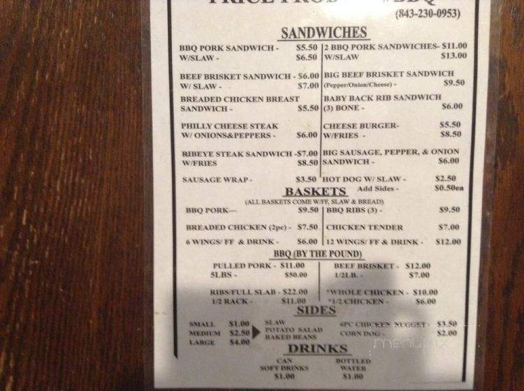 D'Z Pit BBQ - Florence, SC menu_pic