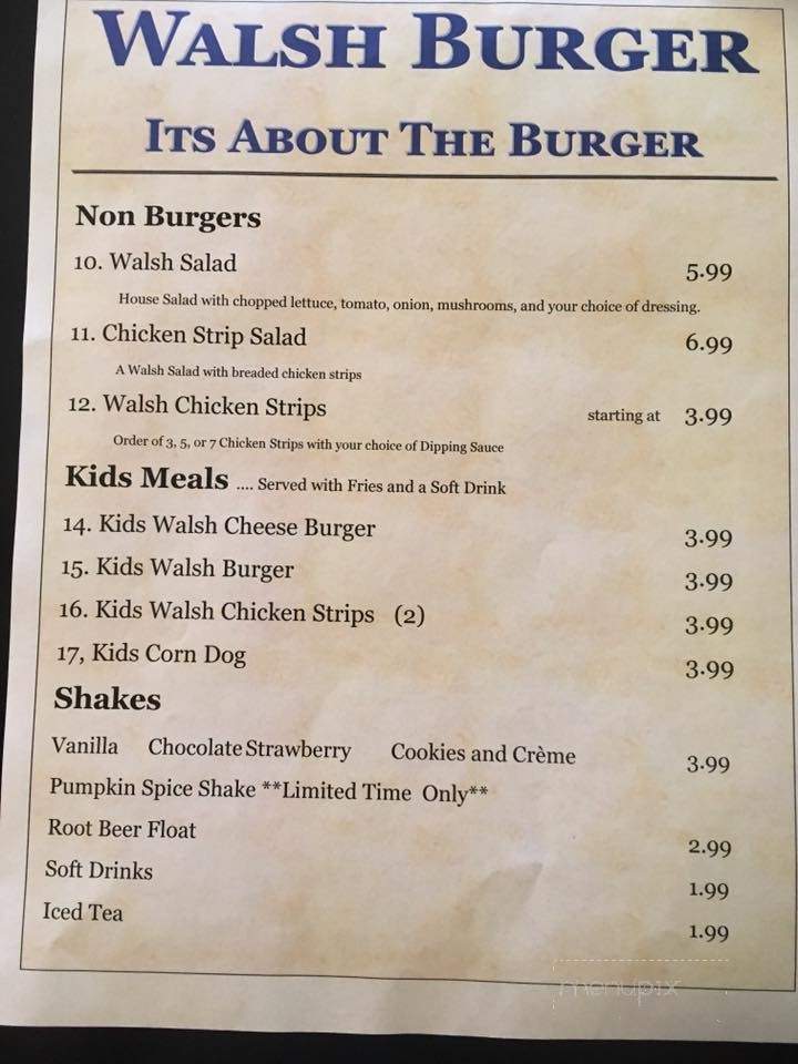 Walsh Burger - Alamosa, CO menu_pic