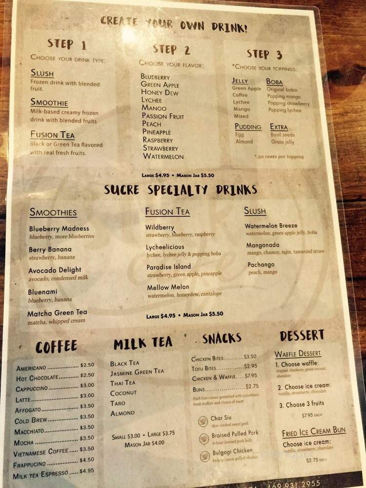Sucre Cafe - Plano, TX menu_pic