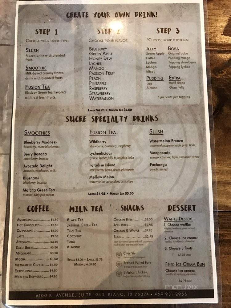 Sucre Cafe - Plano, TX menu_pic