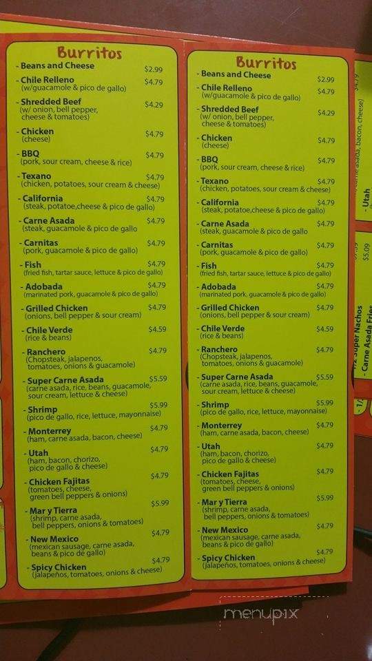 Mezquite Mexican Grill - Salt Lake, UT menu_pic