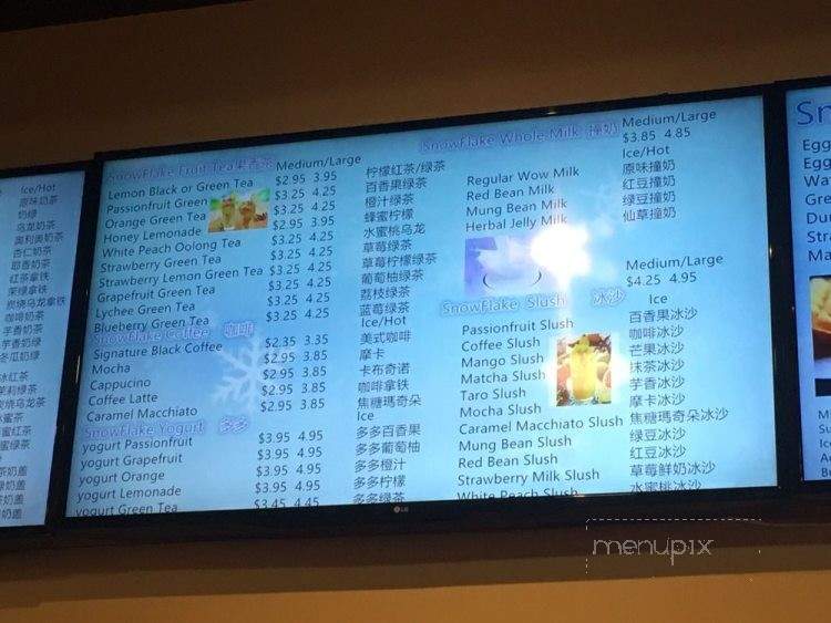 Snowflake Cafe - Plano, TX menu_pic