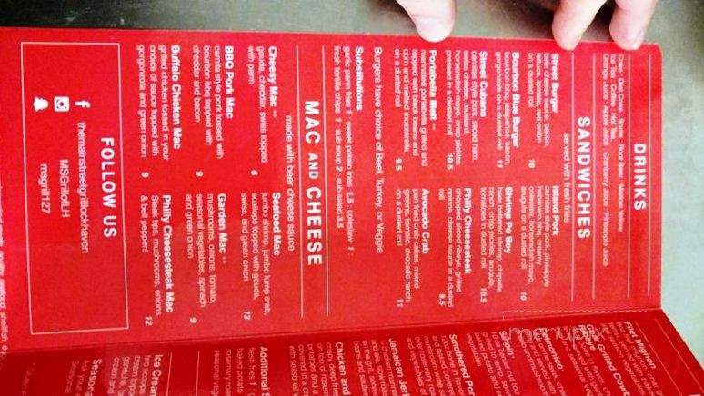The Main Street Grill - Lock Haven, PA menu_pic