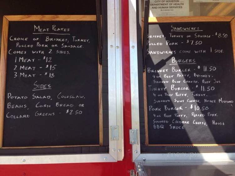 Bender's BBQ & Burger - Houston, TX menu_pic