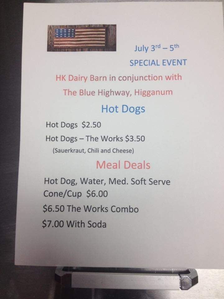 HK Dairy Barn - Haddam, CT menu_pic